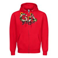 Red georgia state cowhide serape cactus Zipper Hoodie - RanaPortraitStore