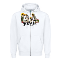 White georgia state cowhide serape cactus Zipper Hoodie - RanaPortraitStore