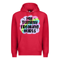 Cardinal my tummy freaking hurts Premium Hoodie - MaliasSmallBusiness