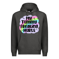 Charcoal Heather my tummy freaking hurts Premium Hoodie - MaliasSmallBusiness