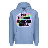 Colony Blue my tummy freaking hurts Premium Hoodie - MaliasSmallBusiness