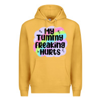 Mustard my tummy freaking hurts Premium Hoodie - MaliasSmallBusiness