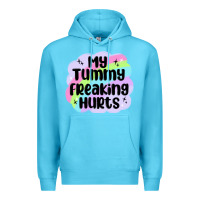 Ocean Blue my tummy freaking hurts Premium Hoodie - MaliasSmallBusiness