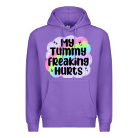 Purple my tummy freaking hurts Premium Hoodie - MaliasSmallBusiness