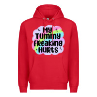 Red my tummy freaking hurts Premium Hoodie - MaliasSmallBusiness