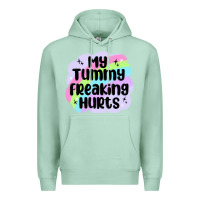 Seafoam my tummy freaking hurts Premium Hoodie - MaliasSmallBusiness