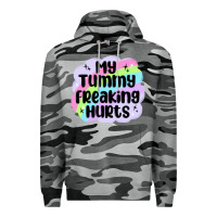 Slate Camo my tummy freaking hurts Premium Hoodie - MaliasSmallBusiness