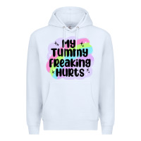 White my tummy freaking hurts Premium Hoodie - MaliasSmallBusiness
