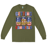 Army Green getting star spangled hammared Long Sleeve Tee - texasbilliewilder