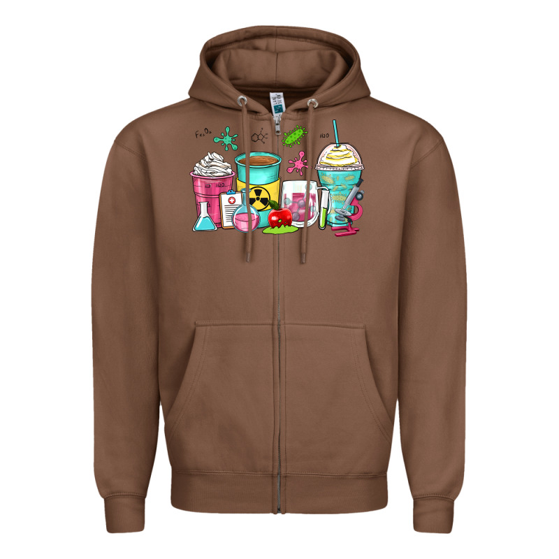 Science Teacher Coffee Cups Zipper Hoodie by Zillion Design Studio | Teevron