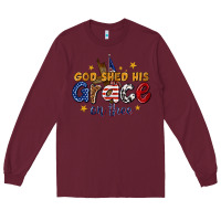 Burgundy god shed his grace on thee Long Sleeve Tee - texasbilliewilder