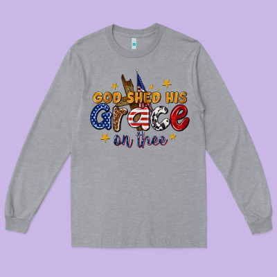 Long Sleeve Tee god shed his grace on thee
