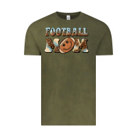 Vintage Olive football mom football smiley face Vintage Tee - BarkalooDesign