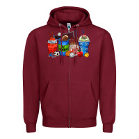Burgundy p.e. teacher coffee cups Zipper Hoodie - Zillion Design Studio