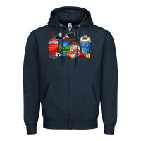 Navy p.e. teacher coffee cups Zipper Hoodie - Zillion Design Studio