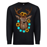 Black deer gemstone sunflower Premium Sweatshirt - JahusDesignShop