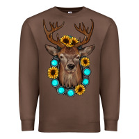Chestnut deer gemstone sunflower Premium Sweatshirt - JahusDesignShop