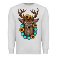 Dove Grey deer gemstone sunflower Premium Sweatshirt - JahusDesignShop