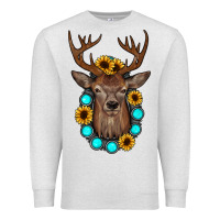 Oatmeal Heather deer gemstone sunflower Premium Sweatshirt - JahusDesignShop