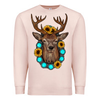 Pale Pink deer gemstone sunflower Premium Sweatshirt - JahusDesignShop