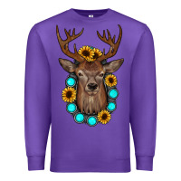 Purple deer gemstone sunflower Premium Sweatshirt - JahusDesignShop