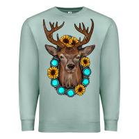 Seafoam deer gemstone sunflower Premium Sweatshirt - JahusDesignShop