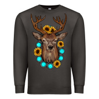 Smoke deer gemstone sunflower Premium Sweatshirt - JahusDesignShop