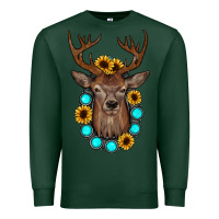 Sports Green deer gemstone sunflower Premium Sweatshirt - JahusDesignShop
