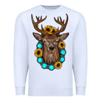 White deer gemstone sunflower Premium Sweatshirt - JahusDesignShop
