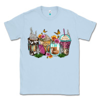 Dusty Blue floral coffee cups Classic Tee - Zillion Design Studio