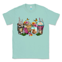Seafoam floral coffee cups Classic Tee - Zillion Design Studio