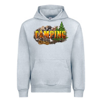 Heather Grey camping Urban Hoodie - NancyCooperArtShop