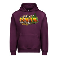 Mauve Wine camping Urban Hoodie - NancyCooperArtShop