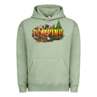 Pigment Oil Green camping Urban Hoodie - NancyCooperArtShop