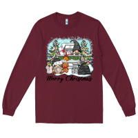 Burgundy merry christmas gnomes Long Sleeve Tee - Zillion Design Studio