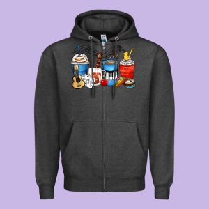 Music Teacher Coffee Cups Zipper Hoodie Designed By Zillion Design Studio
