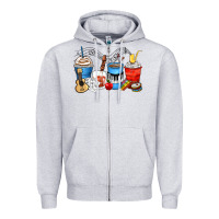 Heather Grey music teacher coffee cups Zipper Hoodie - Zillion Design Studio