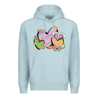 Blue Mist easter hearts Premium Hoodie - MaliasSmallBusiness
