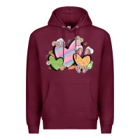 Burgundy easter hearts Premium Hoodie - MaliasSmallBusiness