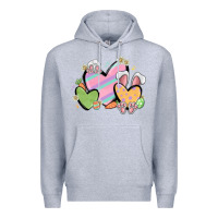 Heather Grey easter hearts Premium Hoodie - MaliasSmallBusiness