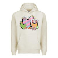 Oatmeal Heather easter hearts Premium Hoodie - MaliasSmallBusiness