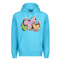 Ocean Blue easter hearts Premium Hoodie - MaliasSmallBusiness