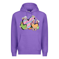 Purple easter hearts Premium Hoodie - MaliasSmallBusiness