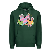 Sports Green easter hearts Premium Hoodie - MaliasSmallBusiness