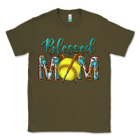 Army Green western blessed mom with softball Classic Tee - texasbilliewilder
