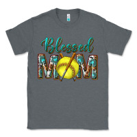 Charcoal Heather western blessed mom with softball Classic Tee - texasbilliewilder