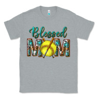 Heather Grey western blessed mom with softball Classic Tee - texasbilliewilder