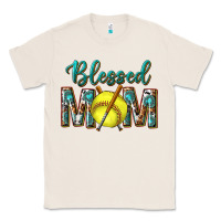Natural western blessed mom with softball Classic Tee - texasbilliewilder