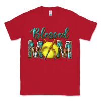 Red western blessed mom with softball Classic Tee - texasbilliewilder