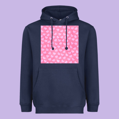 Valentines Day Heart Seamless Pattern Heavyweight Hoodie Designed By Bundleandbundleshop